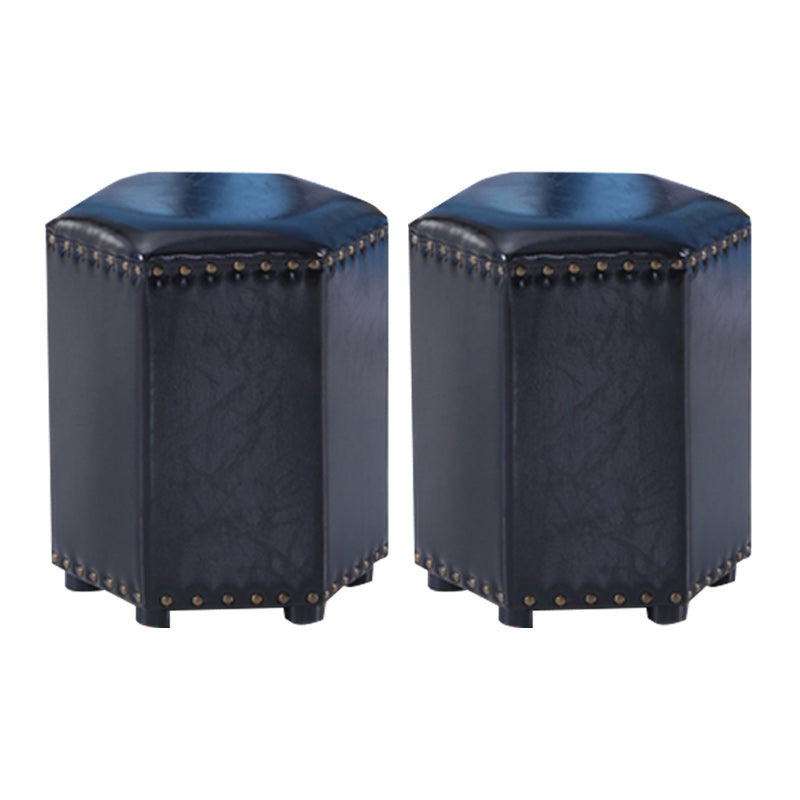 Yellow Modern Standard Leather Specialty Standard for Living Room 13"L x 13"W x 14"H Black 2 Piece Set Clearhalo 'furn' 'furn_ottomans_poufs' 'Furniture' 'Living Room Furniture' 'Ottomans & Poufs' 'ottomans_poufs' 6311370