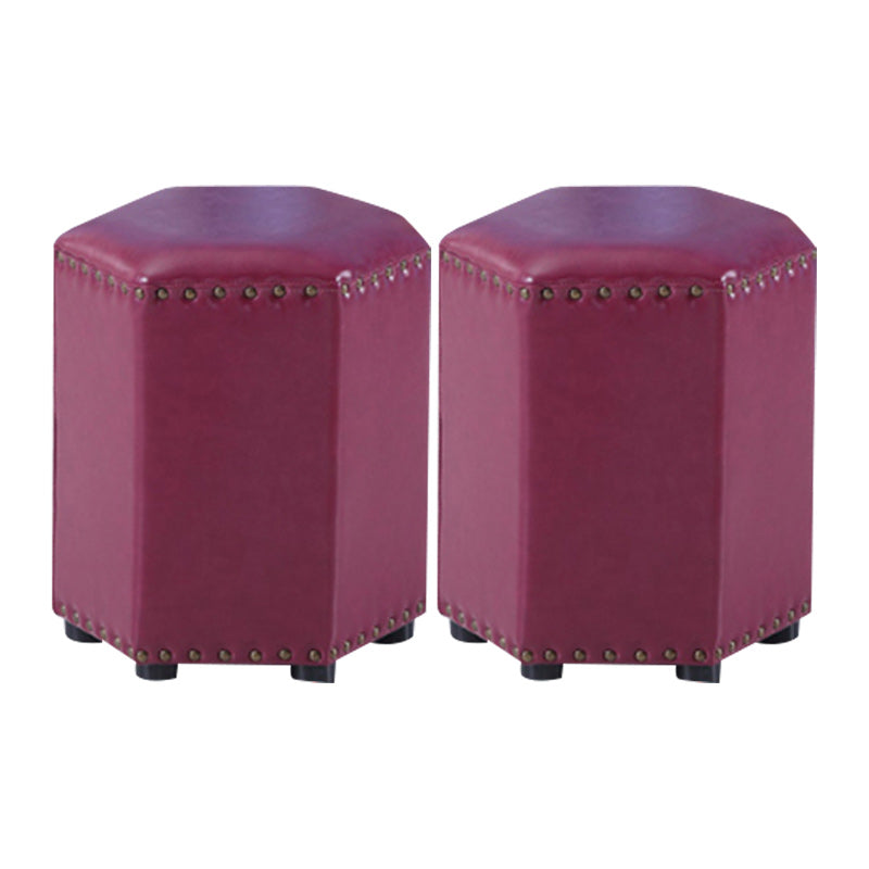 Yellow Modern Standard Leather Specialty Standard for Living Room 13"L x 13"W x 14"H Red 2 Piece Set Clearhalo 'furn' 'furn_ottomans_poufs' 'Furniture' 'Living Room Furniture' 'Ottomans & Poufs' 'ottomans_poufs' 6311376