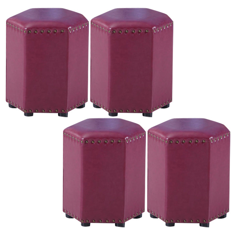 Yellow Modern Standard Leather Specialty Standard for Living Room 13"L x 13"W x 14"H Red 4 Piece Set Clearhalo 'furn' 'furn_ottomans_poufs' 'Furniture' 'Living Room Furniture' 'Ottomans & Poufs' 'ottomans_poufs' 6311377