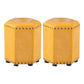 Yellow Modern Standard Leather Specialty Standard for Living Room 13"L x 13"W x 14"H Yellow 2 Piece Set Clearhalo 'furn' 'furn_ottomans_poufs' 'Furniture' 'Living Room Furniture' 'Ottomans & Poufs' 'ottomans_poufs' 6311379