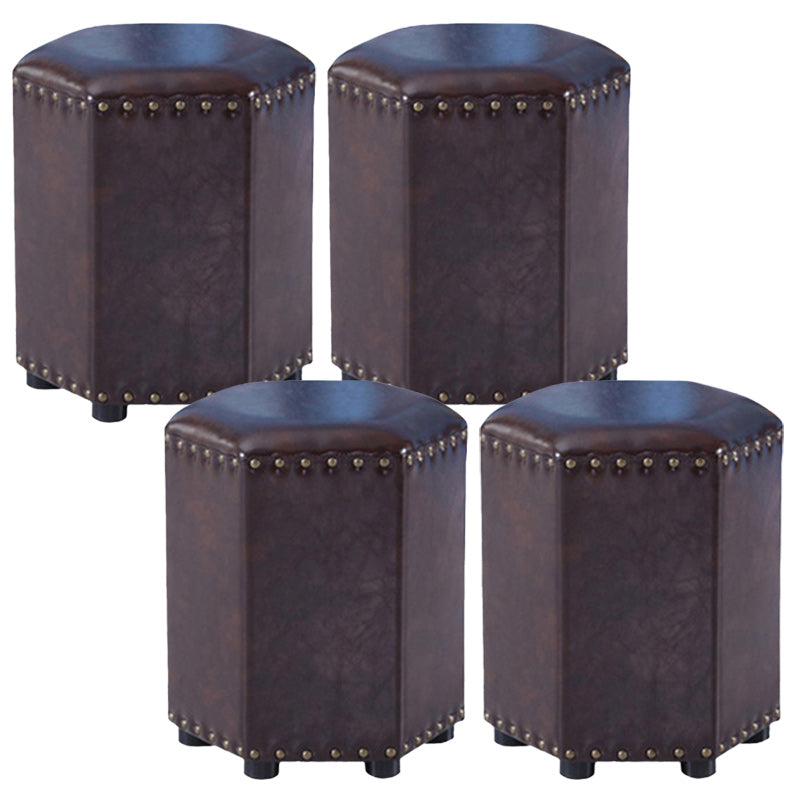 Yellow Modern Standard Leather Specialty Standard for Living Room 13"L x 13"W x 14"H Coffee 4 Piece Set Clearhalo 'furn' 'furn_ottomans_poufs' 'Furniture' 'Living Room Furniture' 'Ottomans & Poufs' 'ottomans_poufs' 6311383