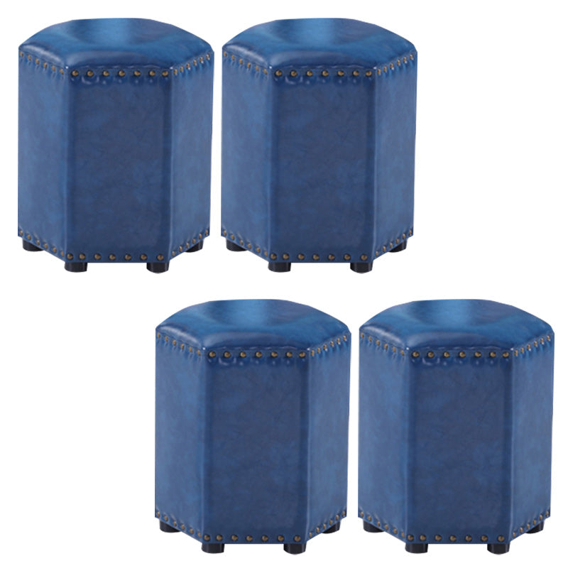 Yellow Modern Standard Leather Specialty Standard for Living Room 13"L x 13"W x 14"H Peacock Blue 4 Piece Set Clearhalo 'furn' 'furn_ottomans_poufs' 'Furniture' 'Living Room Furniture' 'Ottomans & Poufs' 'ottomans_poufs' 6311386