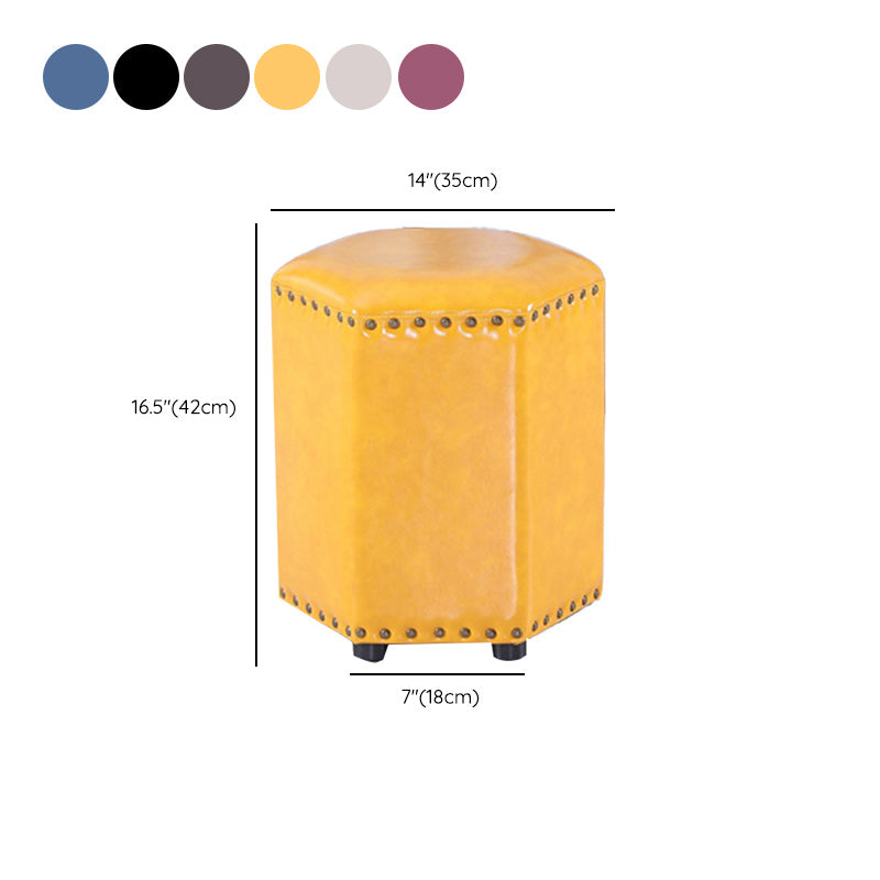 Yellow Modern Standard Leather Specialty Standard for Living Room Clearhalo 'furn' 'furn_ottomans_poufs' 'Furniture' 'Living Room Furniture' 'Ottomans & Poufs' 'ottomans_poufs' 6311387