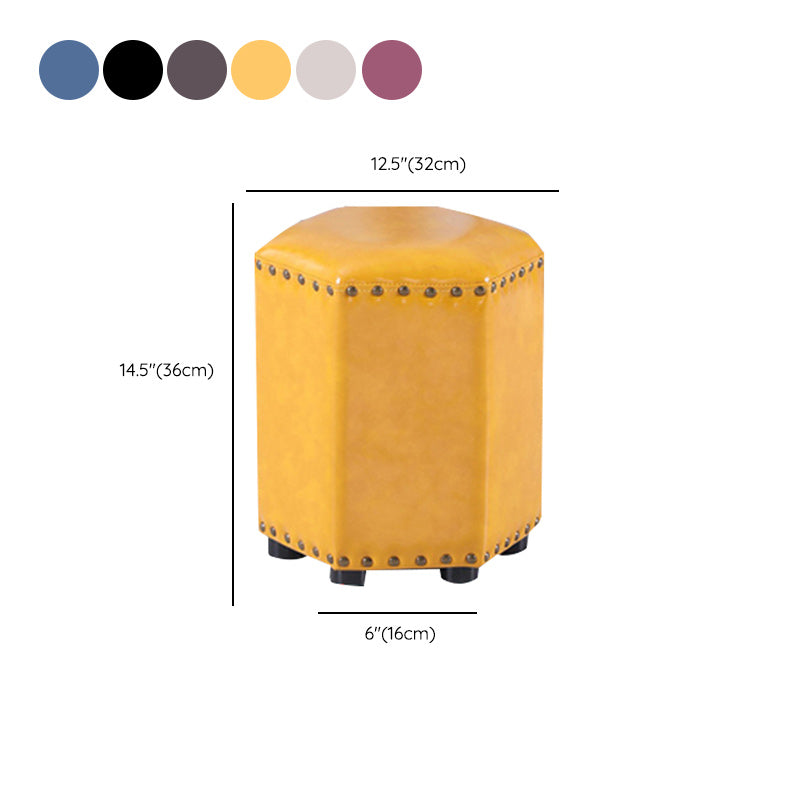 Yellow Modern Standard Leather Specialty Standard for Living Room Clearhalo 'furn' 'furn_ottomans_poufs' 'Furniture' 'Living Room Furniture' 'Ottomans & Poufs' 'ottomans_poufs' 6311388