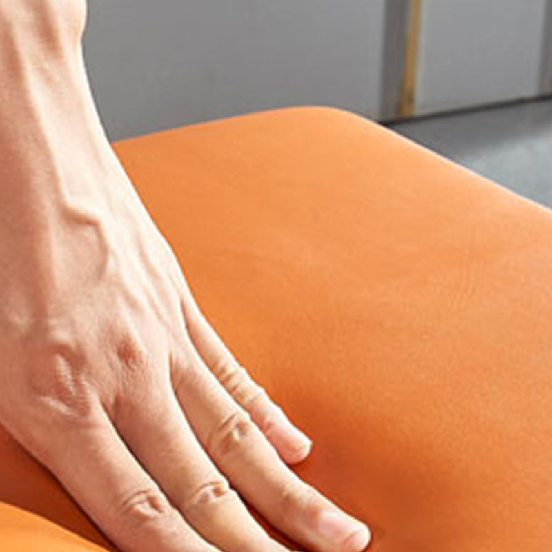 Glam Pouf Ottoman Genuine Leather Upholstered Solid Color Square Ottoman Clearhalo 'furn' 'furn_ottomans_poufs' 'Furniture' 'Living Room Furniture' 'Ottomans & Poufs' 'ottomans_poufs' 6311406