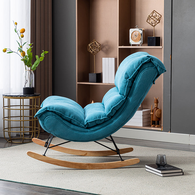 Modern Rocker Upholstered Tufted Cushion Rocking Chair with Dark Leg Clearhalo 'Chairs & Seating' 'furn' 'furn_rocking_chairs' 'Furniture' 'Living Room Furniture' 'Rocking Chairs' 'rocking_chairs' 6312417