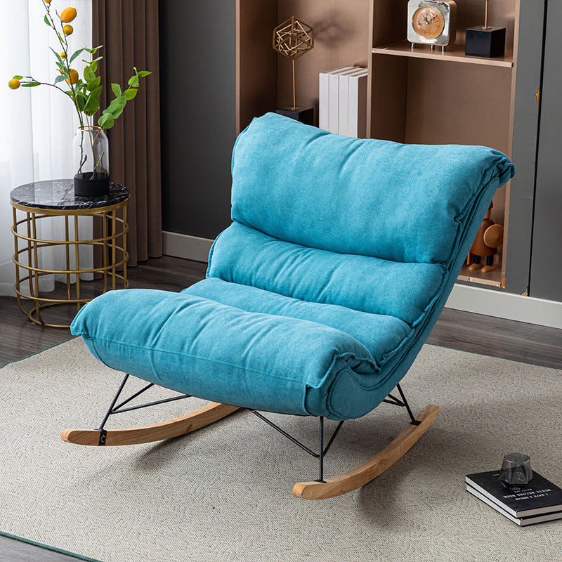 Modern Rocker Upholstered Tufted Cushion Rocking Chair with Dark Leg Blue Clearhalo 'Chairs & Seating' 'furn' 'furn_rocking_chairs' 'Furniture' 'Living Room Furniture' 'Rocking Chairs' 'rocking_chairs' 6312418