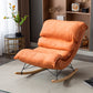 Modern Rocker Upholstered Tufted Cushion Rocking Chair with Dark Leg Orange Clearhalo 'Chairs & Seating' 'furn' 'furn_rocking_chairs' 'Furniture' 'Living Room Furniture' 'Rocking Chairs' 'rocking_chairs' 6312419