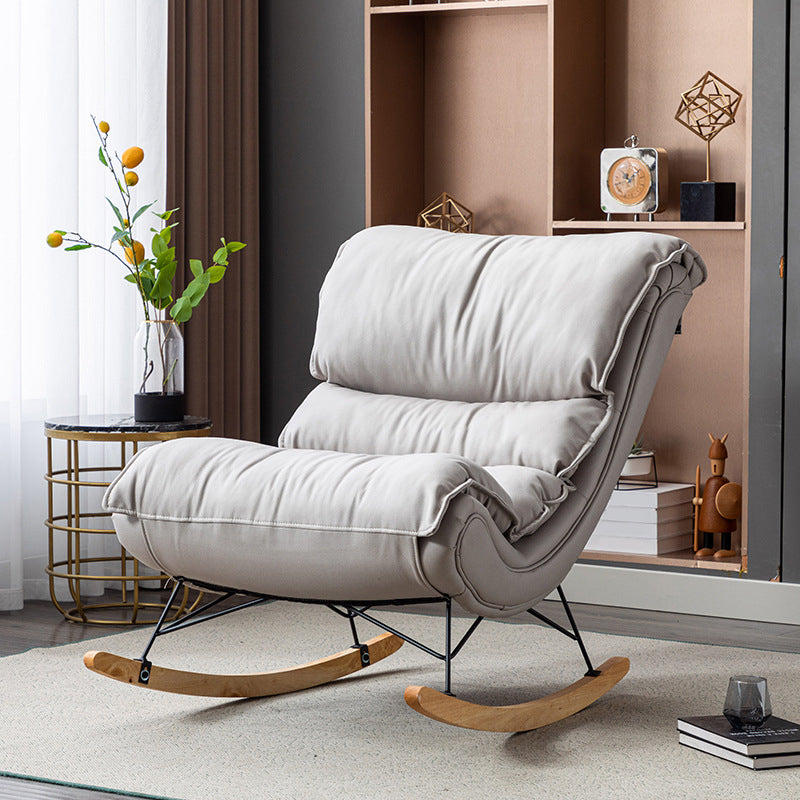 Modern Rocker Upholstered Tufted Cushion Rocking Chair with Dark Leg Light Gray Clearhalo 'Chairs & Seating' 'furn' 'furn_rocking_chairs' 'Furniture' 'Living Room Furniture' 'Rocking Chairs' 'rocking_chairs' 6312425