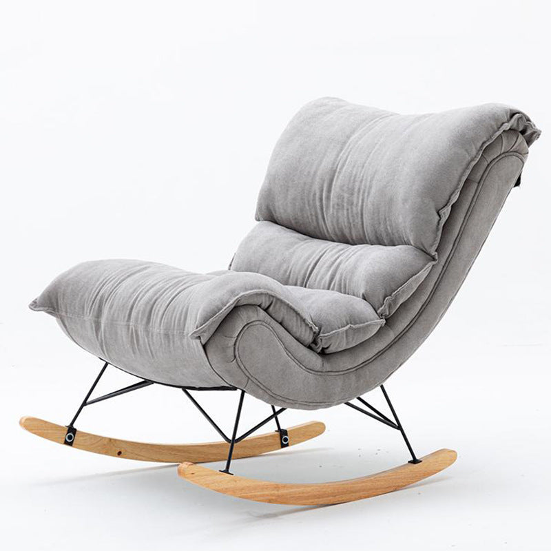 Modern Rocker Upholstered Tufted Cushion Rocking Chair with Dark Leg Clearhalo 'Chairs & Seating' 'furn' 'furn_rocking_chairs' 'Furniture' 'Living Room Furniture' 'Rocking Chairs' 'rocking_chairs' 6312426