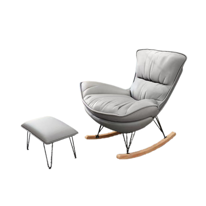 Cojines modernos tapizados con rocker con planeador de piernas oscuras