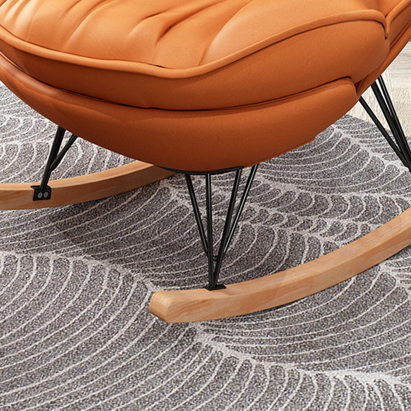 Cojines modernos tapizados con rocker con planeador de piernas oscuras