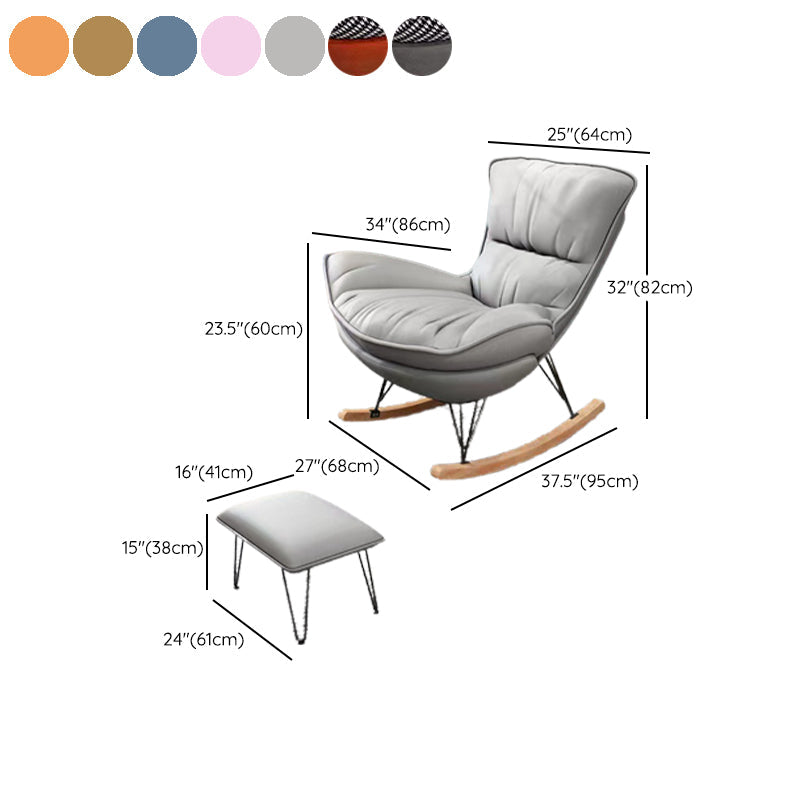 Cojines modernos tapizados con rocker con planeador de piernas oscuras