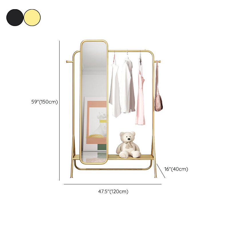 Glamargtrack Metall gerahmt Hanging Rail Regal Eingangshalle mit Spiegel