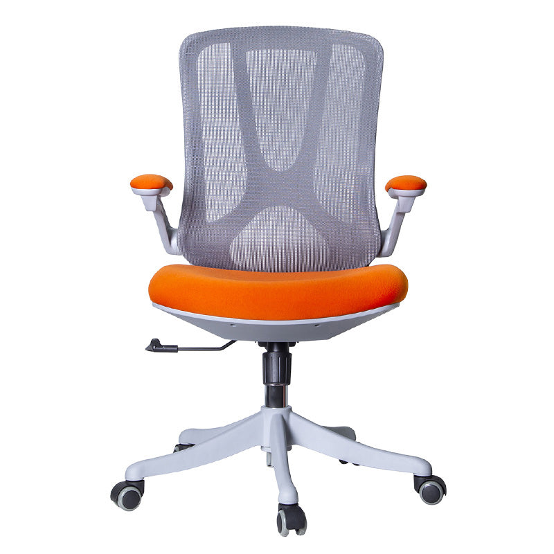 Moderne ergonomische mesh-werkstoel, draaistoel met middenrug en gewatteerde armen