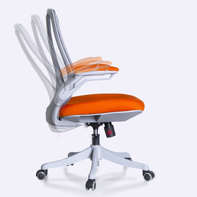 Moderne ergonomische mesh-werkstoel, draaistoel met middenrug en gewatteerde armen
