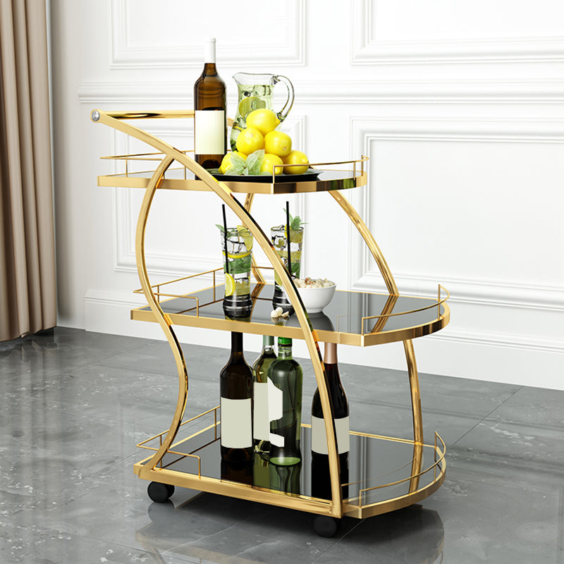 Contemporary 33.07"H Rolling Prep Table Metal Prep Table for Home Use