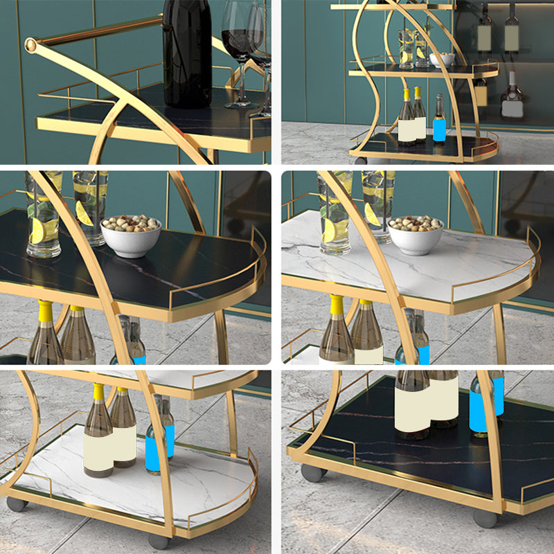 Contemporary 33.07"H Rolling Prep Table Metal Prep Table for Home Use