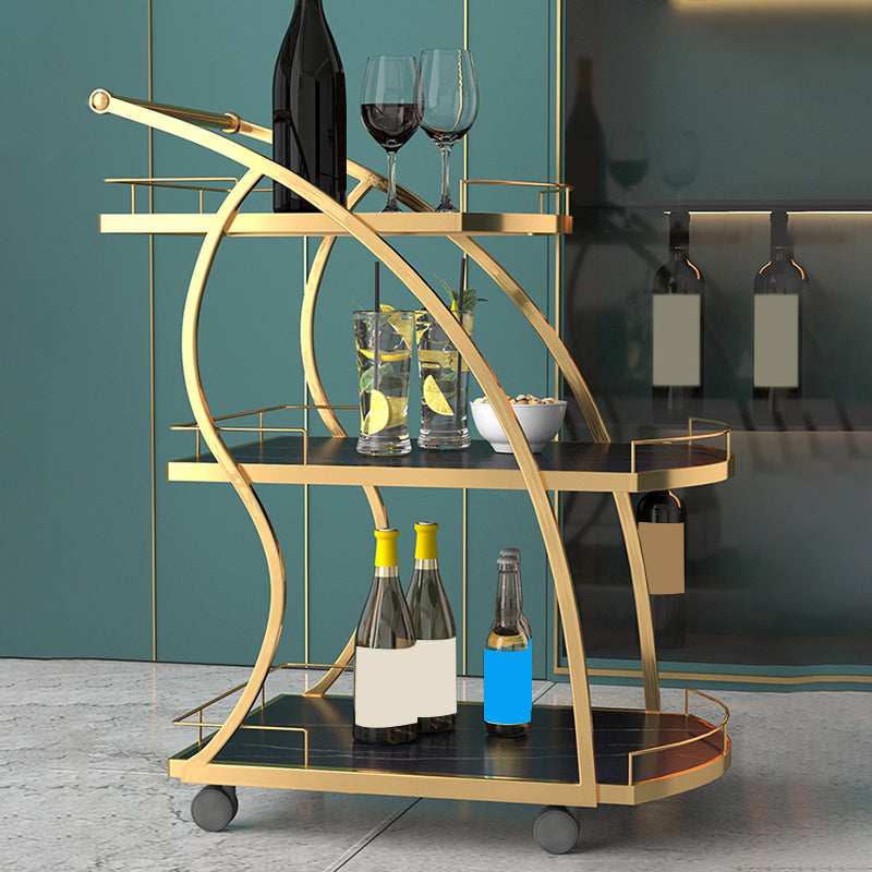 Contemporary 33.07"H Rolling Prep Table Metal Prep Table for Home Use