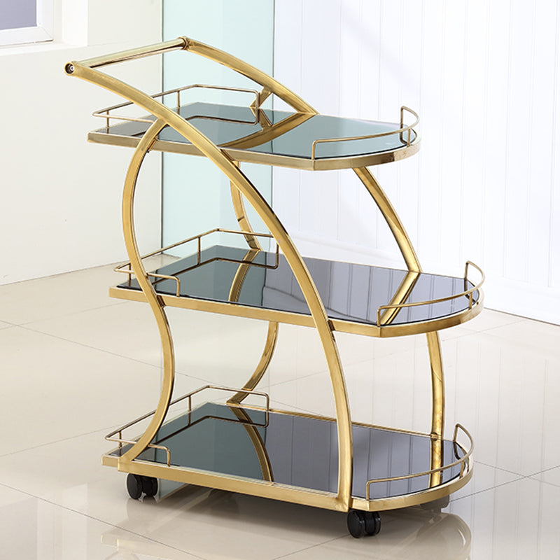 Contemporary 33.07"H Rolling Prep Table Metal Prep Table for Home Use