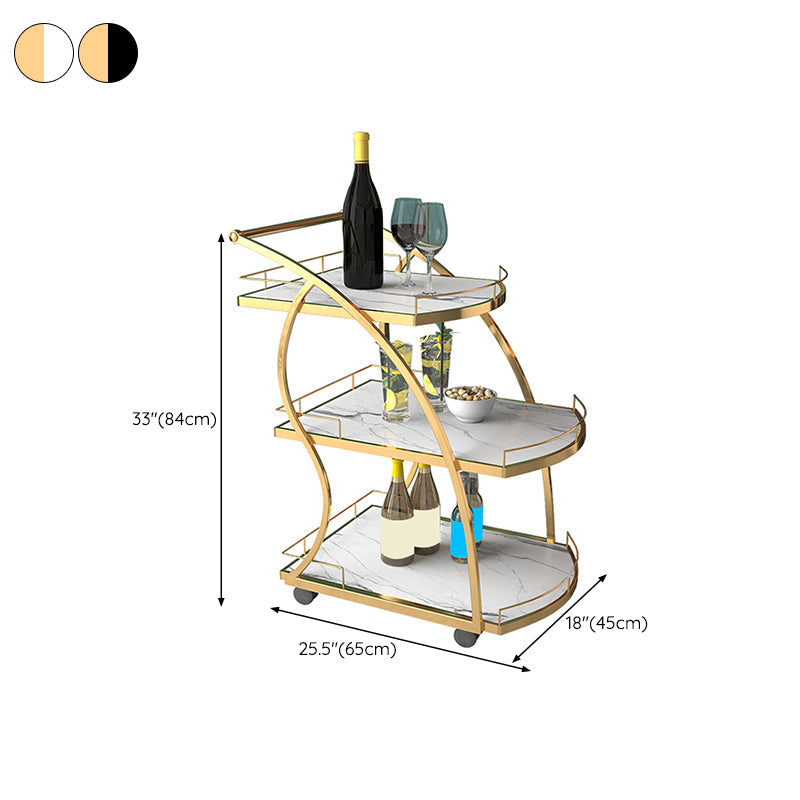 Contemporary 33.07"H Rolling Prep Table Metal Prep Table for Home Use
