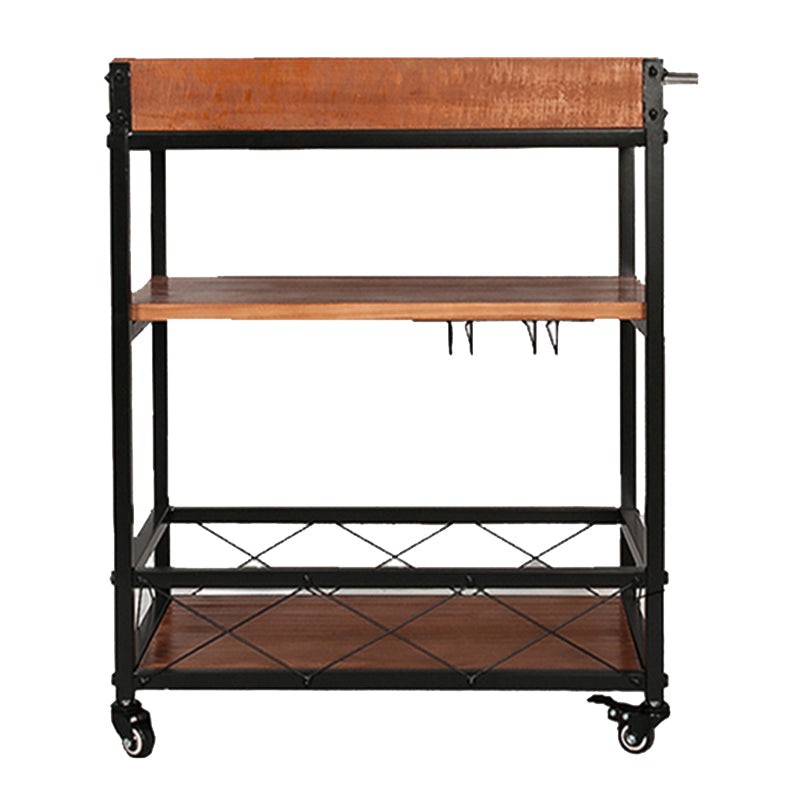 Contemporary Rolling Kitchen Cart Wood Rectangular Kitchen Cart for Dining Room Clearhalo 'furn' 'furn_kitchen_islands_carts' 'Furniture' 'Kitchen & Dining Furniture' 'Kitchen Islands & Carts' 'kitchen_islands_carts' 6313685