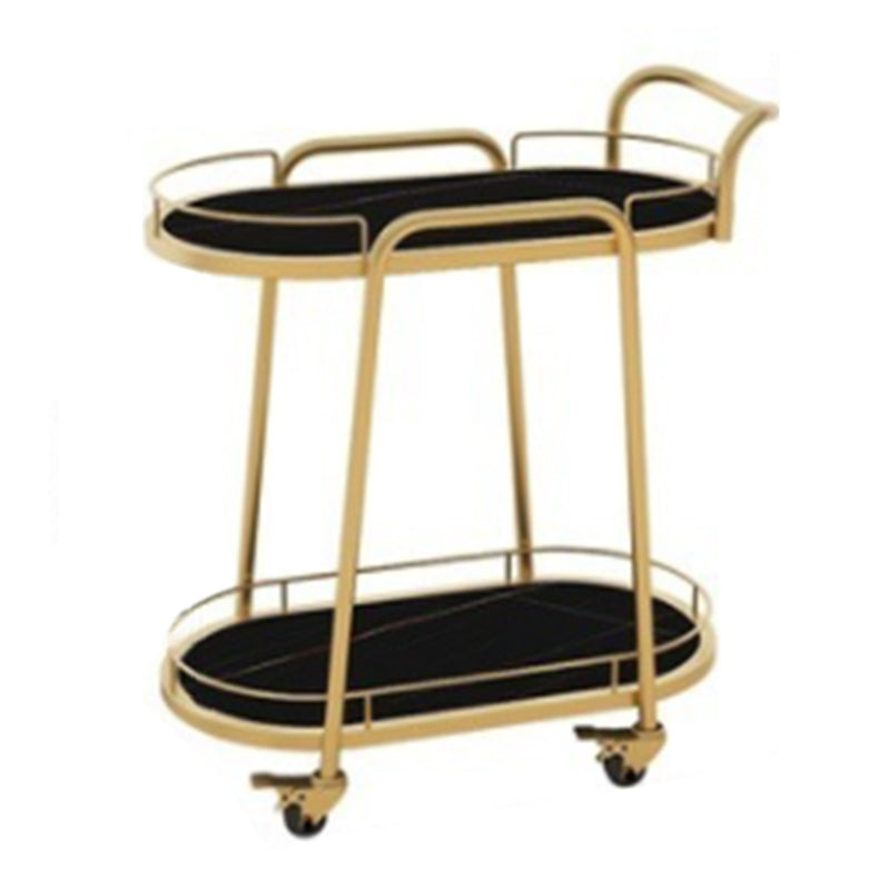 Hedendaagse ovale metalen prep Tabel 26.77 "W rollende voorbereidingstafel voor eetkamer