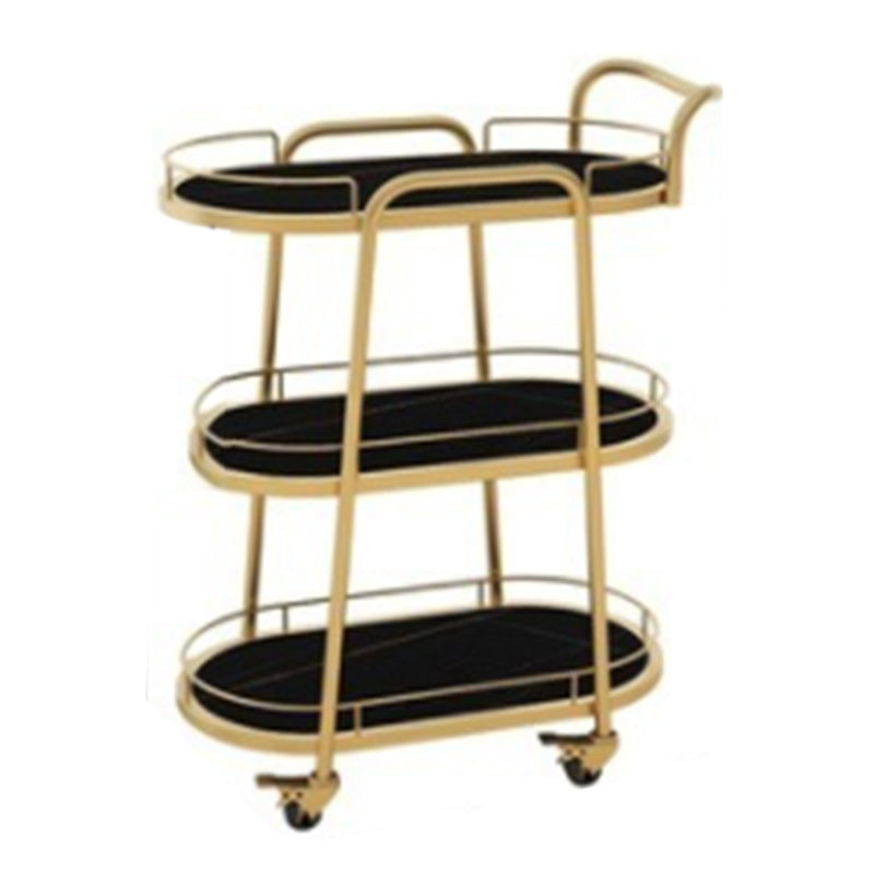 Hedendaagse ovale metalen prep Tabel 26.77 "W rollende voorbereidingstafel voor eetkamer