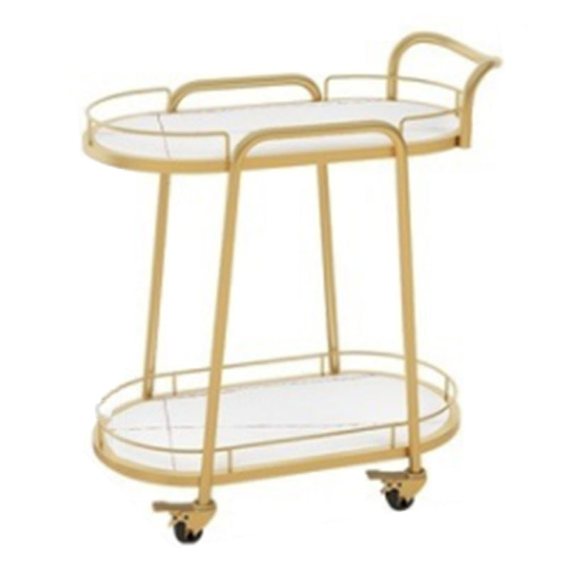 Hedendaagse ovale metalen prep Tabel 26.77 "W rollende voorbereidingstafel voor eetkamer