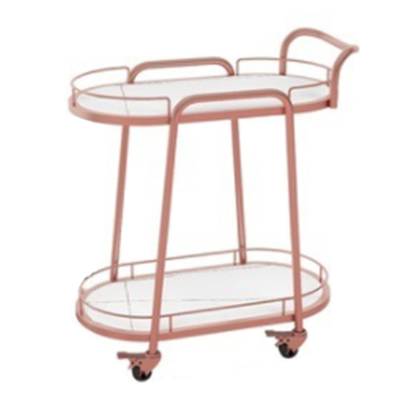 Hedendaagse ovale metalen prep Tabel 26.77 "W rollende voorbereidingstafel voor eetkamer