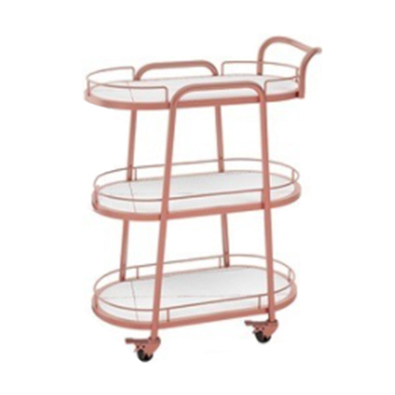 Hedendaagse ovale metalen prep Tabel 26.77 "W rollende voorbereidingstafel voor eetkamer