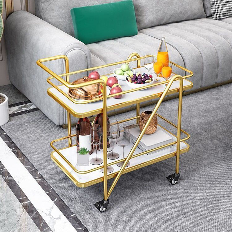 Contemporary Metal Prep Table 29.92"H Rolling Prep Table for Dining Room