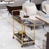 コンテンポラリーメタル準備表33.86 "H家庭用のローリング準備テーブル