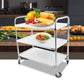 Modern Stainless Steel Prep Table Rectangular Rolling Prep Table for Dining Room