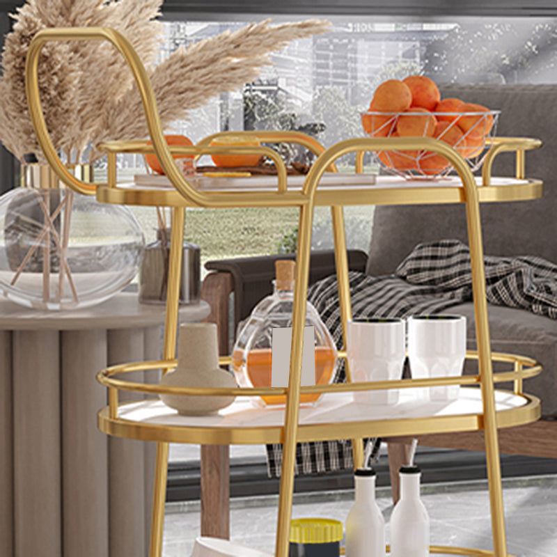 33.46"H Rolling Prep Table Modern Style Oval Reclaimed Wood Prep Table for Home Use