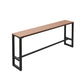 Brown Rectangle Bar Table with Metal Base 1/5 Pieces Industrial Manufactured Wood Pub Set