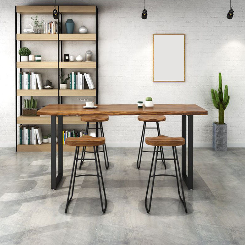 Solid Wood Bar Table Set Industrial Rectangle 1/2/5 Pieces Pub Table Set