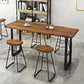 Solid Wood Bar Table Set Industrial Rectangle 1/2/5 Pieces Pub Table Set