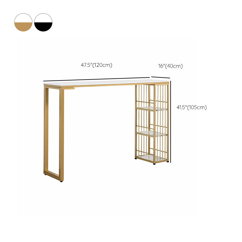 Contemporary Bar Table Set 1/3 Pcs Faux Marble Bar Table and Armless Stools