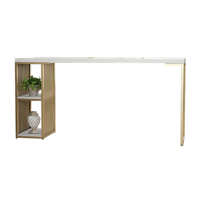 Solid Wood Bar Stool and Table Set 1/2/3 Pieces Rectangular Rectangular White Gold 110.2"L x 15.7"W Clearhalo 'Bar Furniture' 'furn' 'furn_home_bar_bar_sets' 'Furniture' 'Home Bars & Bar Sets' 'home_bar_bar_sets' 'Kitchen & Dining Furniture' 6314148
