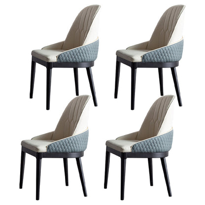 Vaste houten tafel ingesteld 1/4/5/7 pc's zwarte voetstuk eettafel met gestoffeerde stoel