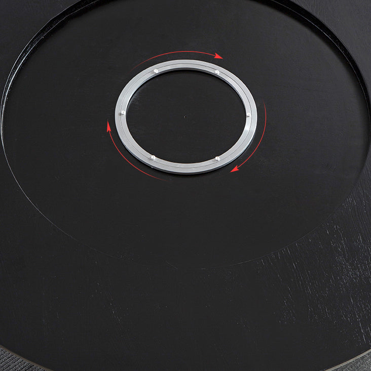 Vaste houten tafel ingesteld 1/4/5/7 pc's zwarte voetstuk eettafel met gestoffeerde stoel