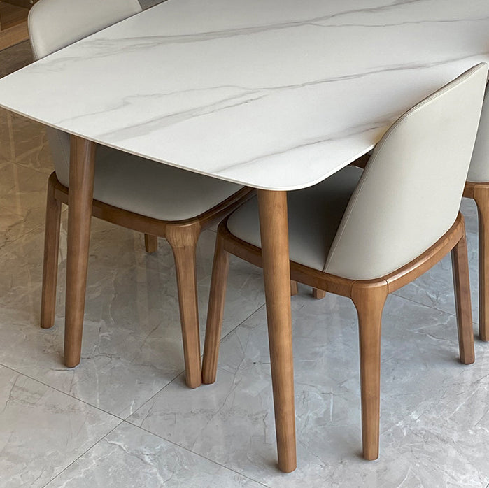 Rectangle Dining Table Set 1/2/5/6/7 Pieces Modern Dinette Set with Wooden Frame