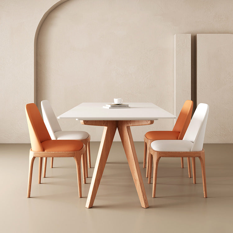 Juego de comedor moderno con sillas de cuero 1/4/5 piezas de comedor