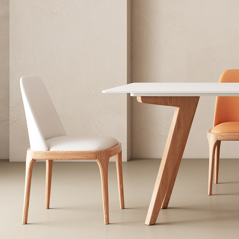 Juego de comedor moderno con sillas de cuero 1/4/5 piezas de comedor