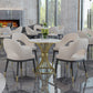 Contemporary Marble Top Dining Table Set 1/3/4/5 Pieces Round Dinette Set