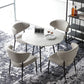 White Stone Table Set for Home 1/2/3/5 Pieces Modern Round Dinette Set