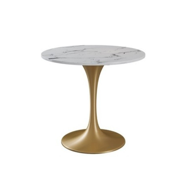 Glam Style Dinette Set for Home 1/2/5 Pieces Polished Finish Dining Table Set White-Gold 24"L x 24"W Clearhalo 'Dining Room Sets' 'Dining Tables & Seating' 'dining_room_set' 'furn' 'furn_dining_room_set' 'Furniture' 'Kitchen & Dining Furniture' 6314667