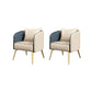 Glam Style Dinette Set for Home 1/2/5 Pieces Polished Finish Dining Table Set 2 Beige Chairs Clearhalo 'Dining Room Sets' 'Dining Tables & Seating' 'dining_room_set' 'furn' 'furn_dining_room_set' 'Furniture' 'Kitchen & Dining Furniture' 6314669