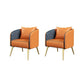 Glam Style Dinette Set for Home 1/2/5 Pieces Polished Finish Dining Table Set 2 Orange Chairs Clearhalo 'Dining Room Sets' 'Dining Tables & Seating' 'dining_room_set' 'furn' 'furn_dining_room_set' 'Furniture' 'Kitchen & Dining Furniture' 6314671